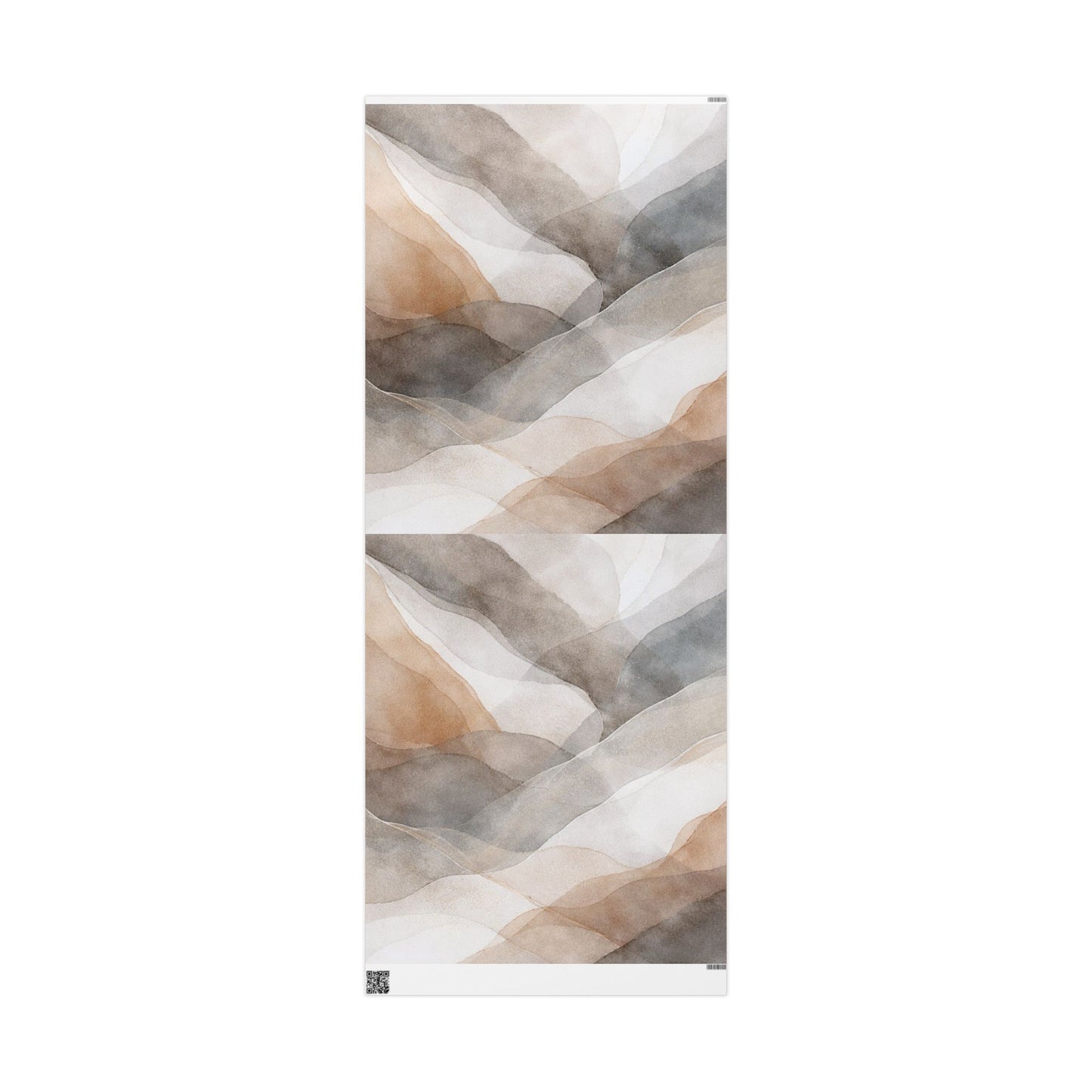 Geometric Neutral Watercolor Wrapping Paper Roll — Earth Tone Abstract Gift Wrap