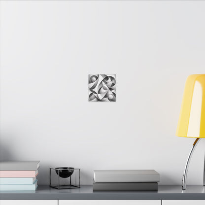 Monochrome Abstract Geometric Art Matte Canvas