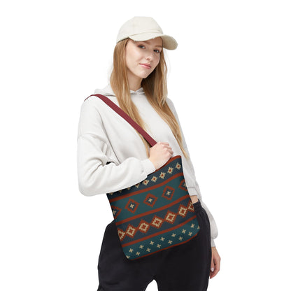 Southwestern Diamond Pattern Tote Bag | Aztec Tribal Geometric Print - TRV