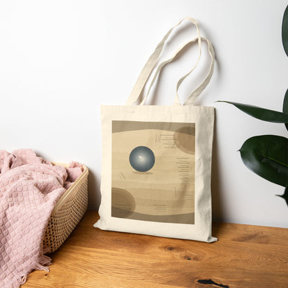 Minimalist Orb Abstract Tote Bag | Geometric Earth Tone Art