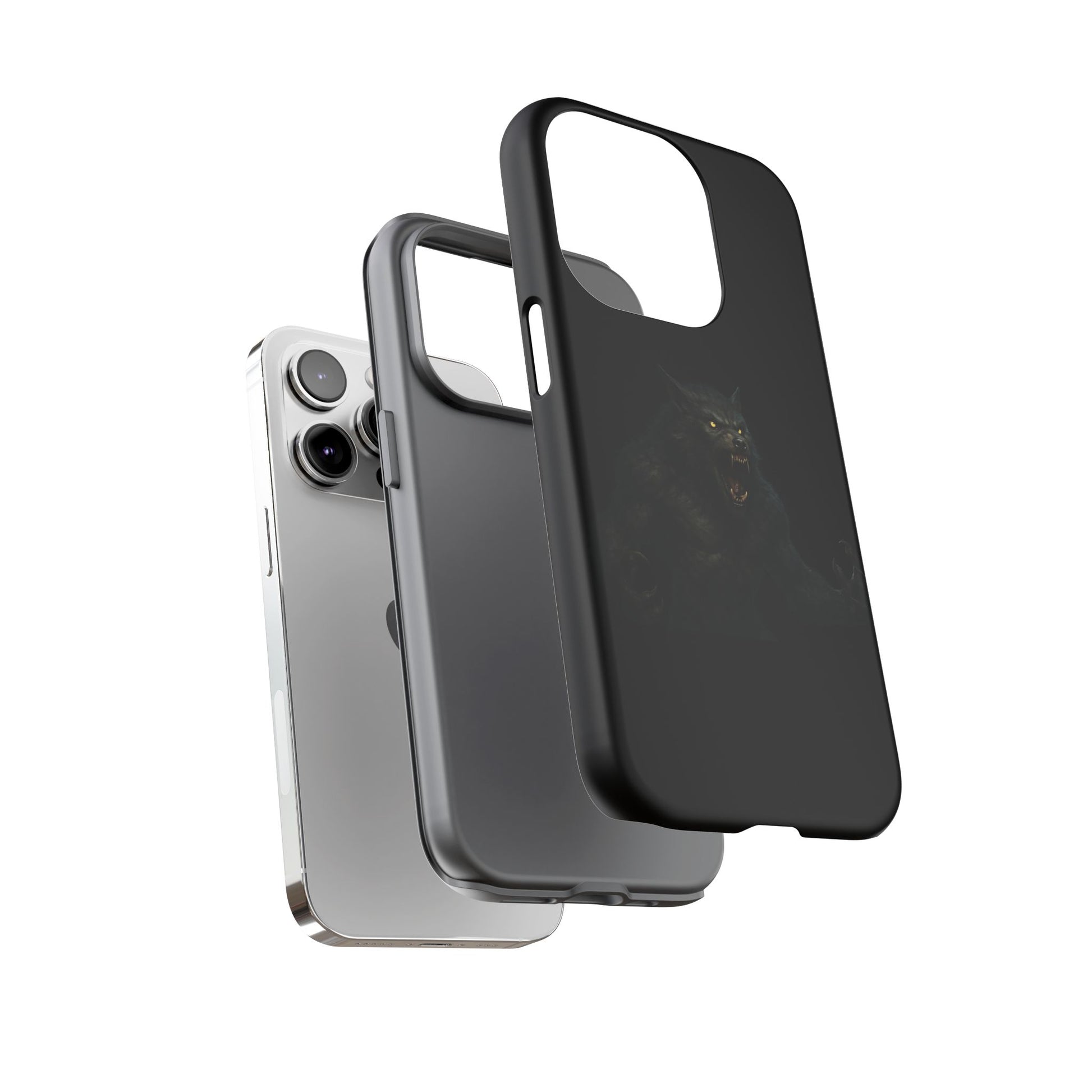 Werewolf Phone Case, Tough Cases, Black Panther Design, Gift for Animal Lovers, Phone Accessories, Fierce Phone Protection - TRV