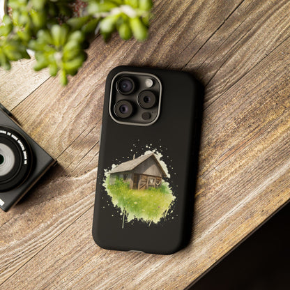 Rustic Farmhouse Phone Case, Cute Cottage Design, Tough Cases for Nature Lovers, Eco-Friendly Gift, Customizable Tech Accessories - TRV