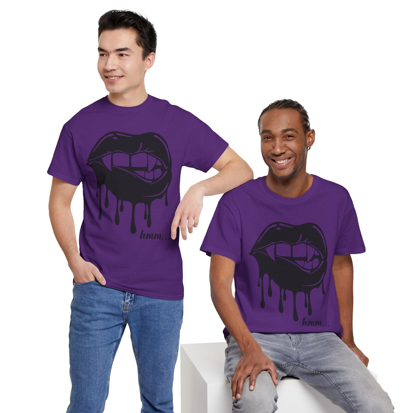 Edgy Graphic Tee - Dripping Lips Design - Unisex Heavy Cotton Tee