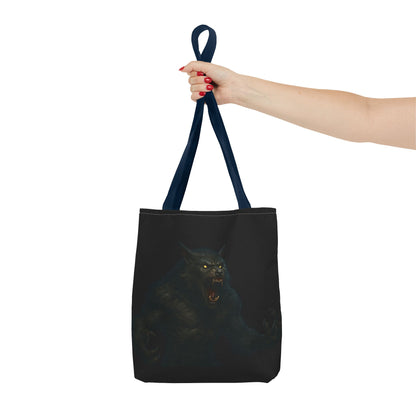 Fierce Werewolf Tote Bag, Halloween Accessories, Dark Art Tote, Animal Lover Gift, Geeky Shopping Bag - TRV