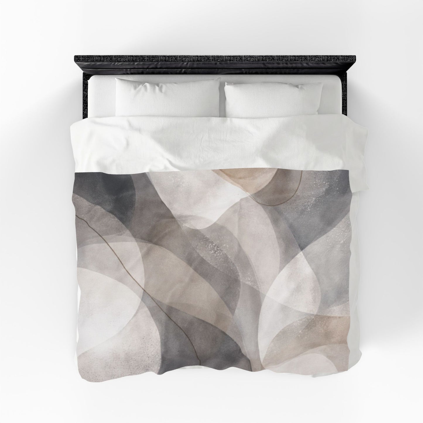 Neutral Abstract Watercolor Blanket | Modern Geometric Waves Throw