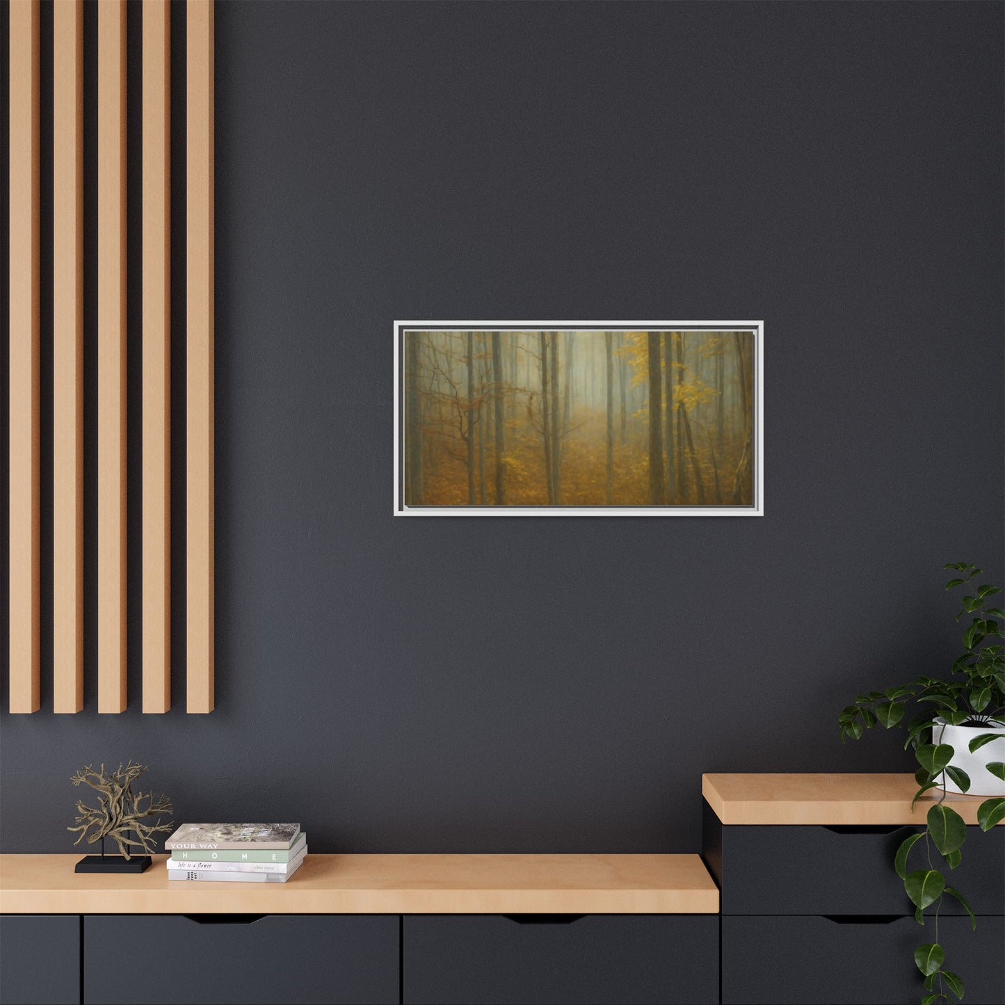 Framed Matte Canvas Art | Serenity in the Forest | Nature Wall Decor, Home Gallery, Cozy Living Room, Gift for Nature Lovers - TRV