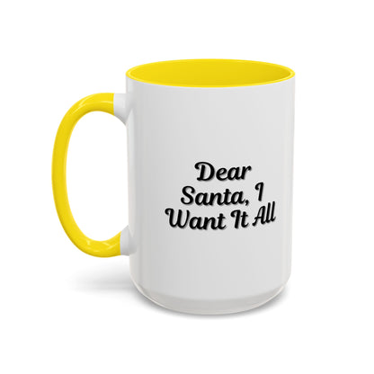 Dear Santa Accent Coffee Mug - Fun Holiday Mug for Christmas Enthusiasts