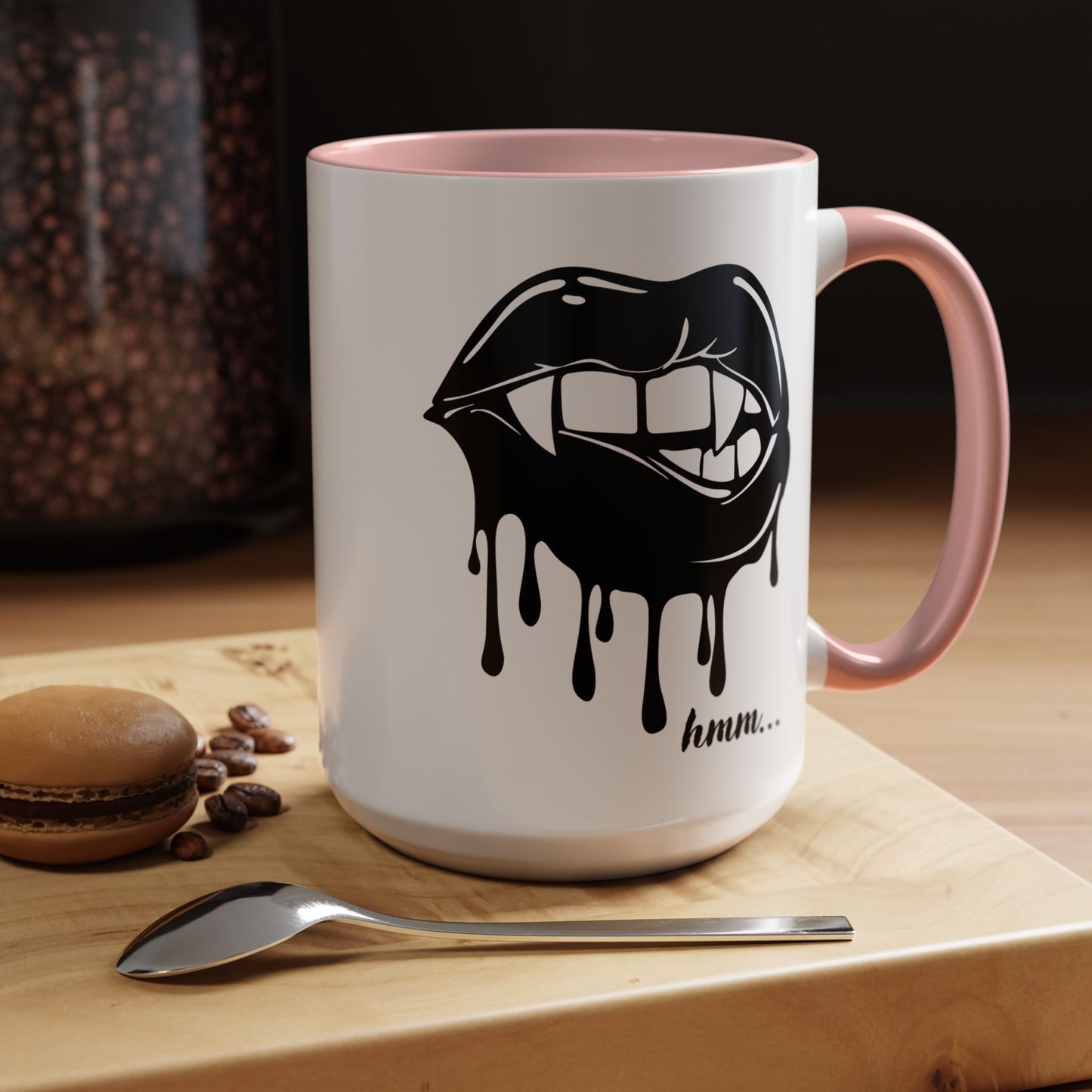 Dripping Lip Coffee Mug – "hmm..." Accent Ceramic Mug (11/15oz)