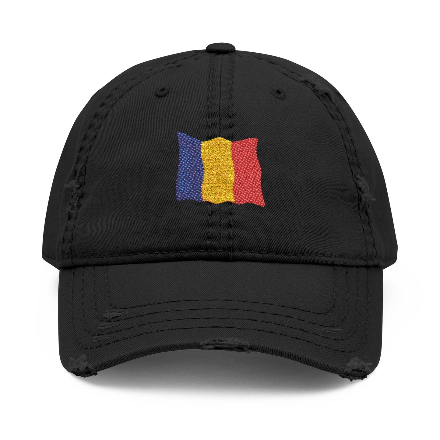 Embroidered Distressed Romanian Flag Dad Hat | Casual Cap for Everyday Style, Perfect Gift for Dad, Summer Outings, Festivals, Family Events - TRV