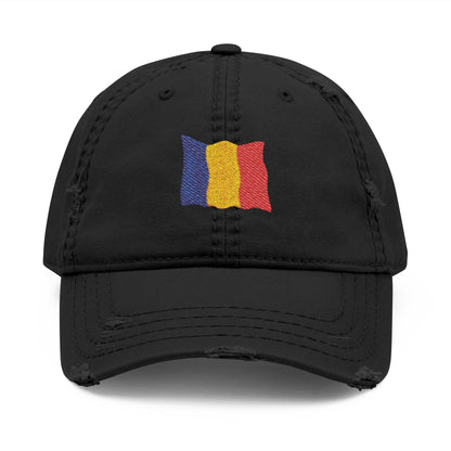 Embroidered Distressed Romanian Flag Dad Hat | Casual Cap for Everyday Style, Perfect Gift for Dad, Summer Outings, Festivals, Family Events - TRV