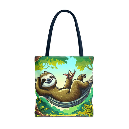 Relaxed Sloth Tote Bag, Cute Eco-Friendly Bag, Gift for Animal Lovers, Beach Bag, Reusable Shopping Tote - TRV