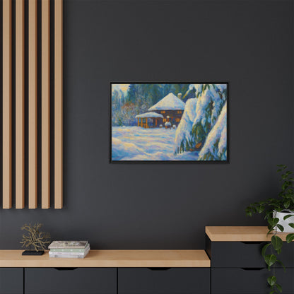 Canvas Art, Winter Scene Home Decor, Seasonal Gift for Art Lovers, Holidays Wall Art, Framed Painting, Matte Print - TRV