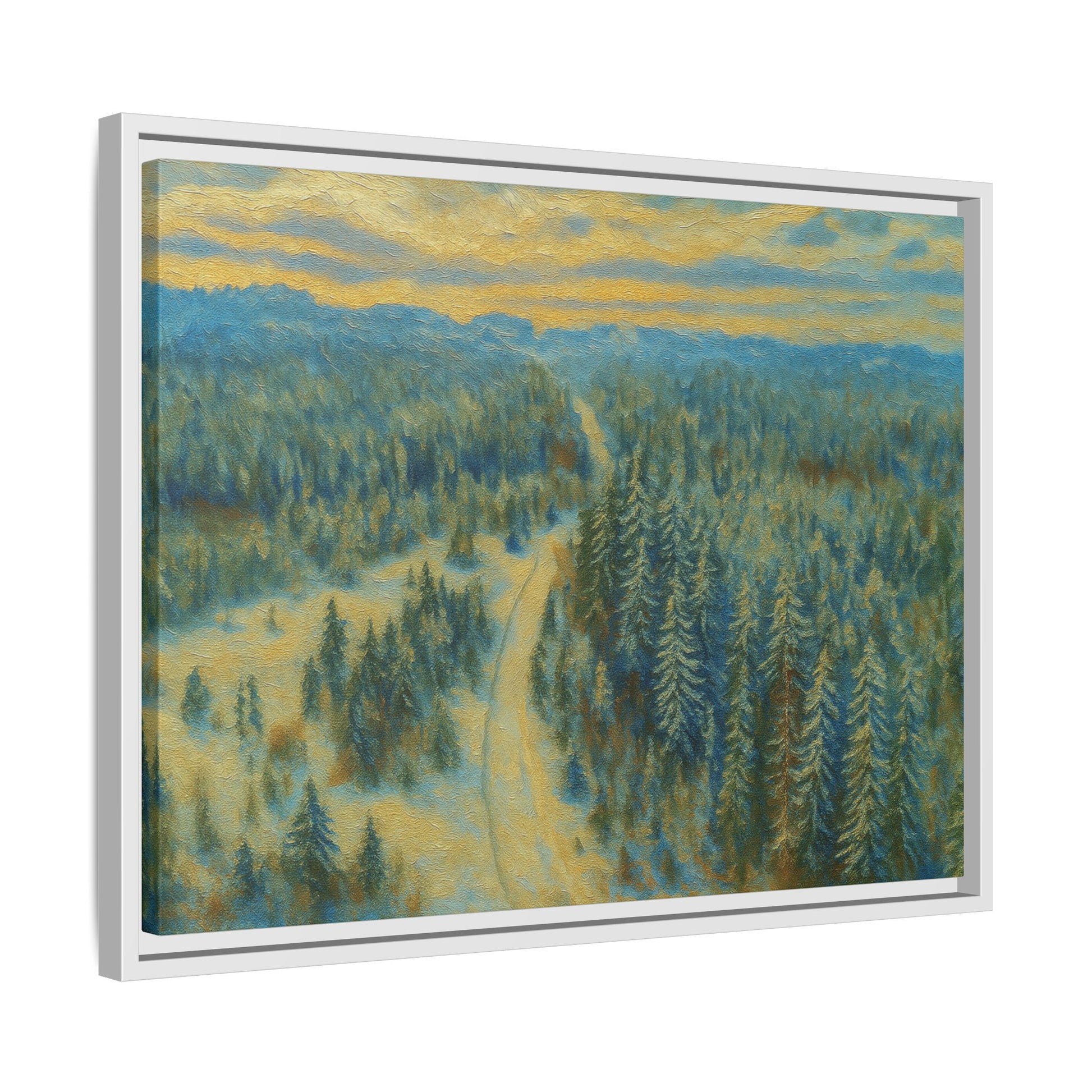 Framed Matte Canvas Art Print, Tranquil Forest Landscape, Home Decor for Nature Lovers, Wall Art for Living Room, Gift for Art Enthusiasts - TRV