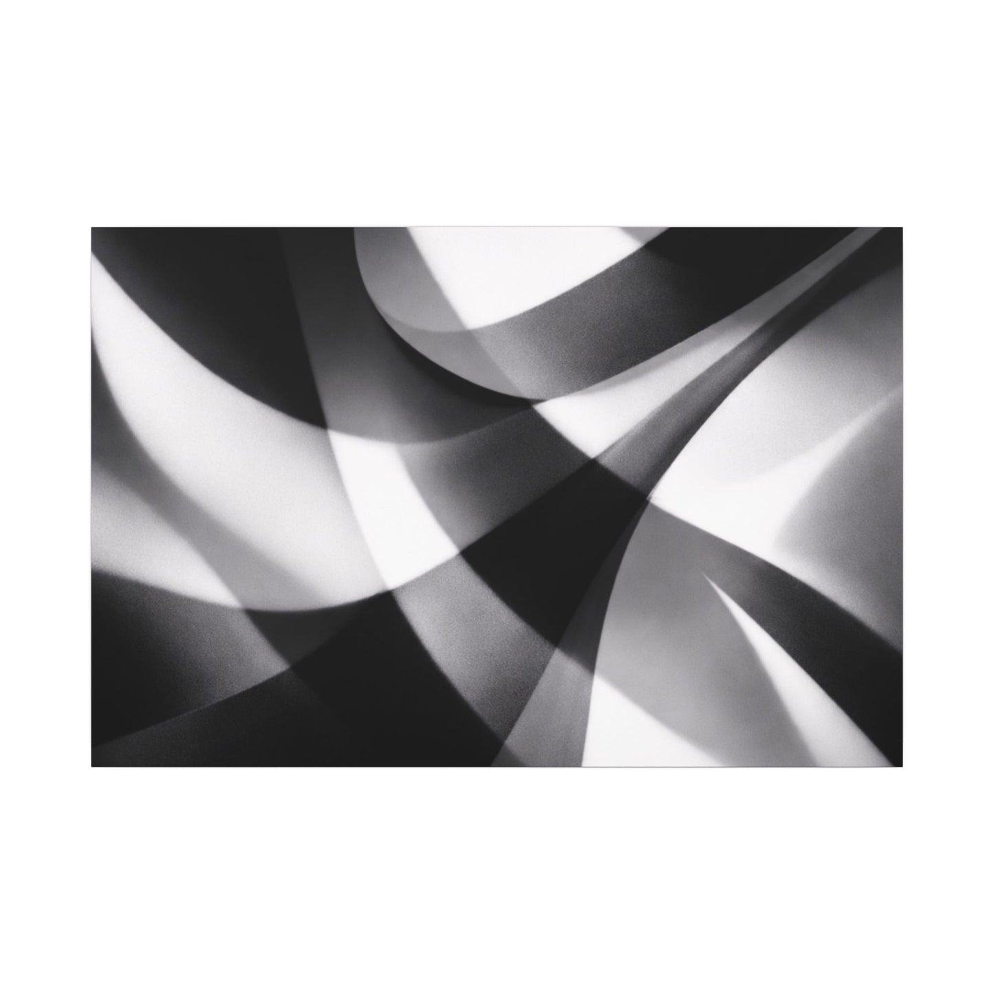 Abstract black and white swirl matte canvas print by Printify, featuring a modern, artistic design with flowing swirl patterns.