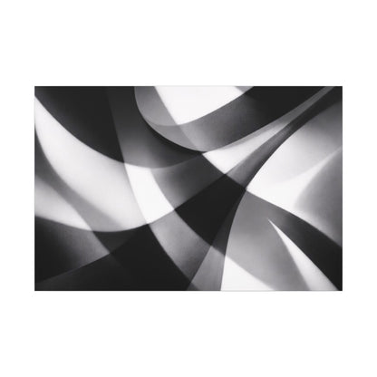 Abstract black and white swirl matte canvas print by Printify, featuring a modern, artistic design with flowing swirl patterns.