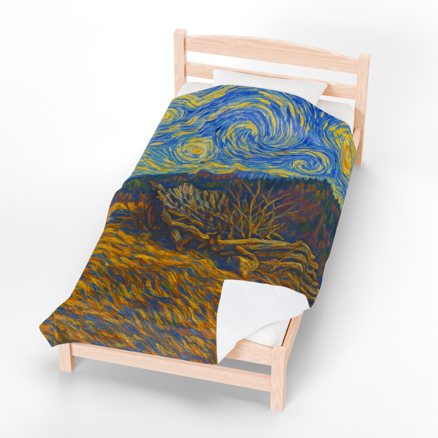 Starry Night Velveteen Plush Blanket, Cozy Throw Blanket for Home Decor, Gift for Art Lovers, Perfect for Christmas or Home Warmth - TRV