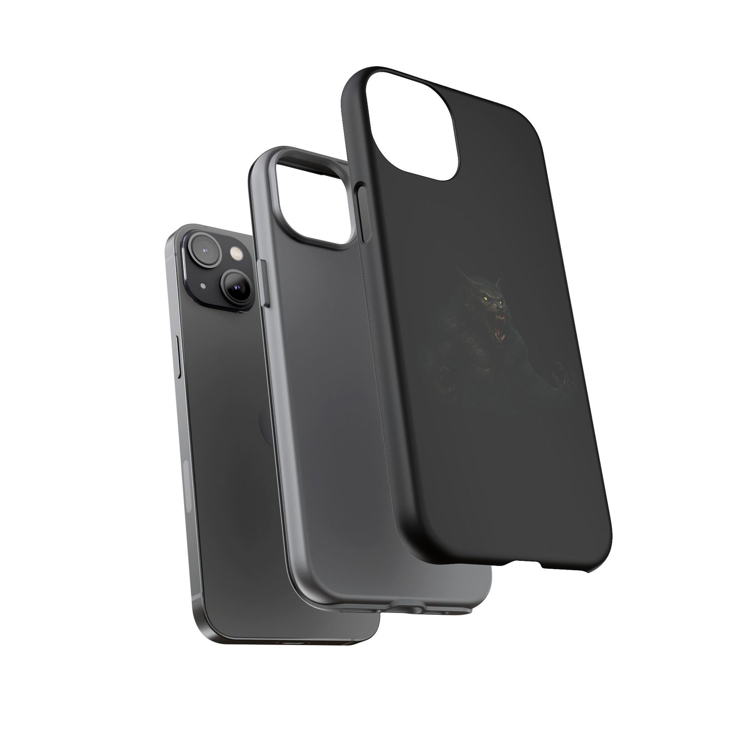Werewolf Phone Case, Tough Cases, Black Panther Design, Gift for Animal Lovers, Phone Accessories, Fierce Phone Protection - TRV