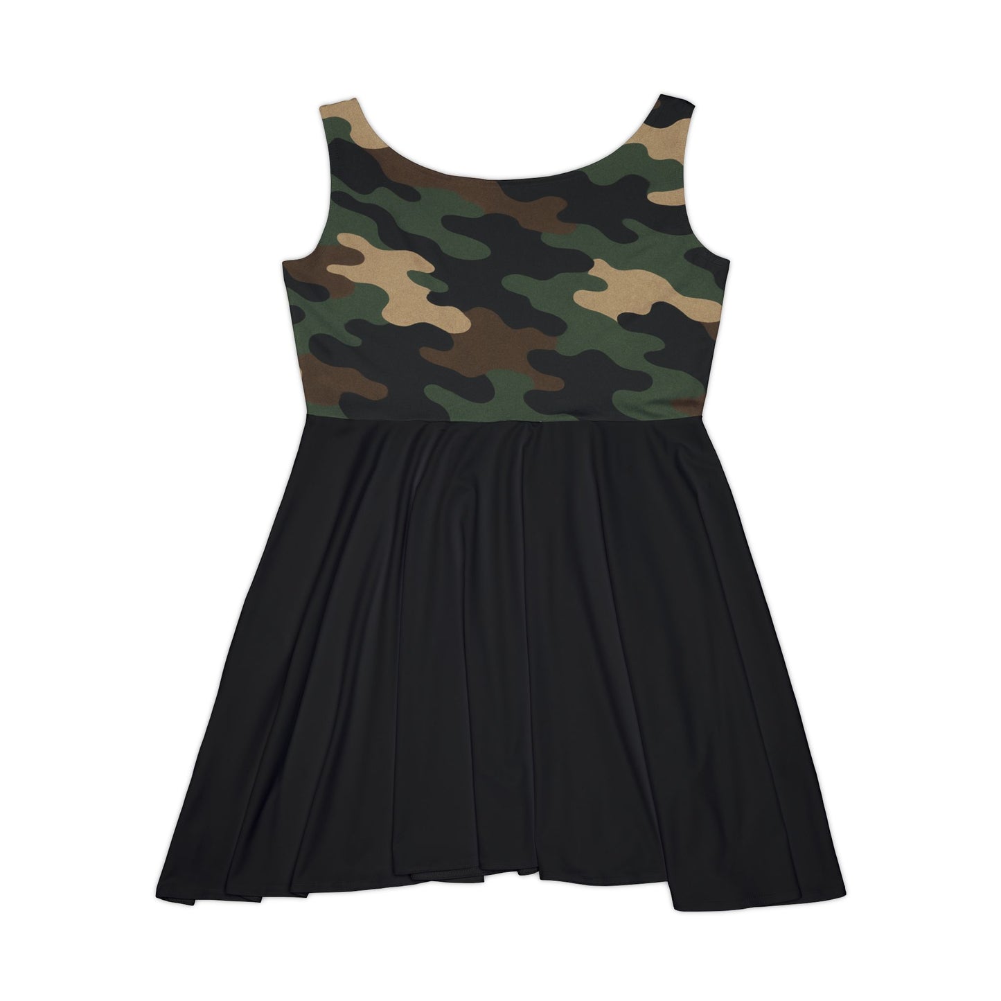 Camo Print Women's Skater Dress, Trendy Summer Dress, Casual Day Out, Spring Fashion, Perfect for Parties, Outdoor Events, Weekend Wear - TRV
