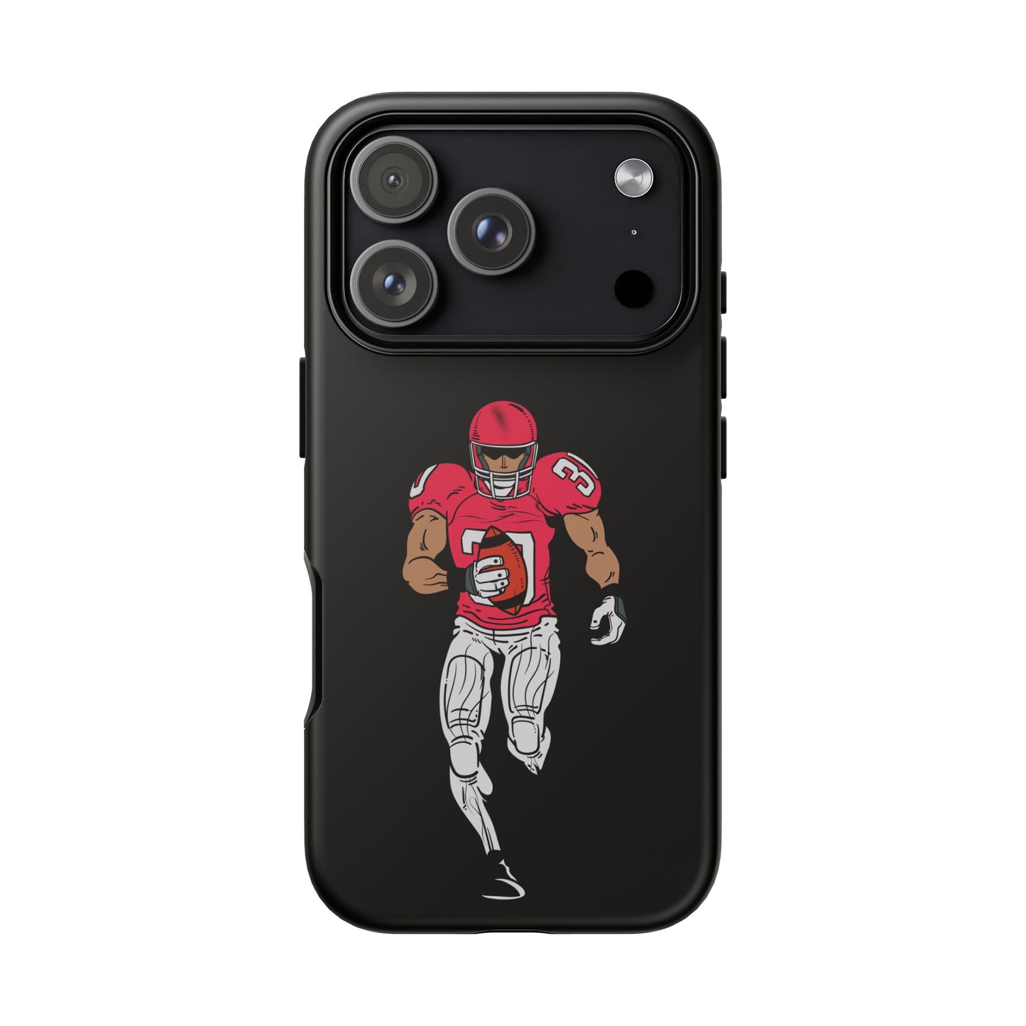 Football Player Tough Phone Case – Protective Black Sports iPhone Case
