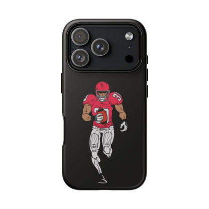 Football Player Tough Phone Case – Protective Black Sports iPhone Case