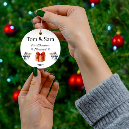 First Christmas Married ornament | Ceramic Christmas ornament, Personalized 2025 - TRV