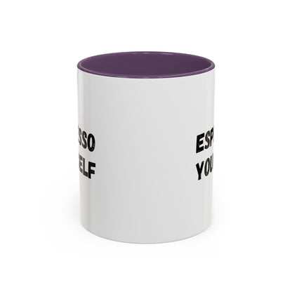Espresso Yourself Coffee Mug - Fun Black Accented Mug for Coffee Lovers, Great Gift for Birthdays, Christmas, and Housewarming