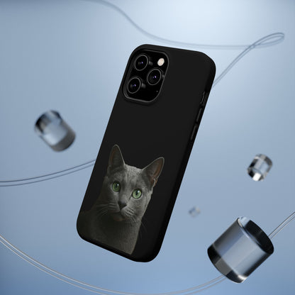 Russian Blue Cat Phone Case — Magnetic Impact-Resistant iPhone Cover