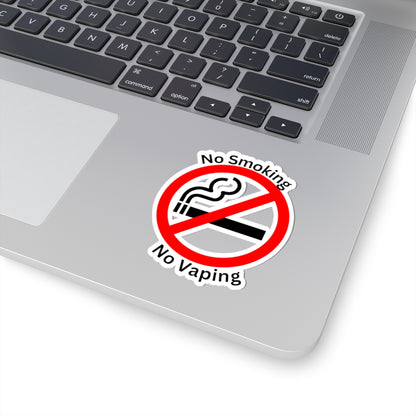 No Smoking No Vaping Sticker — Kiss-Cut No Smoking / Vaping Decal for Laptops, Water Bottles & Public Spaces
