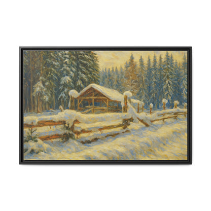 Winter Landscape Framed Canvas Art | Cozy Home Decor | Wall Art for Living Room, Bedroom, Holiday Gift, Rustic Vibes, Art Print - TRV