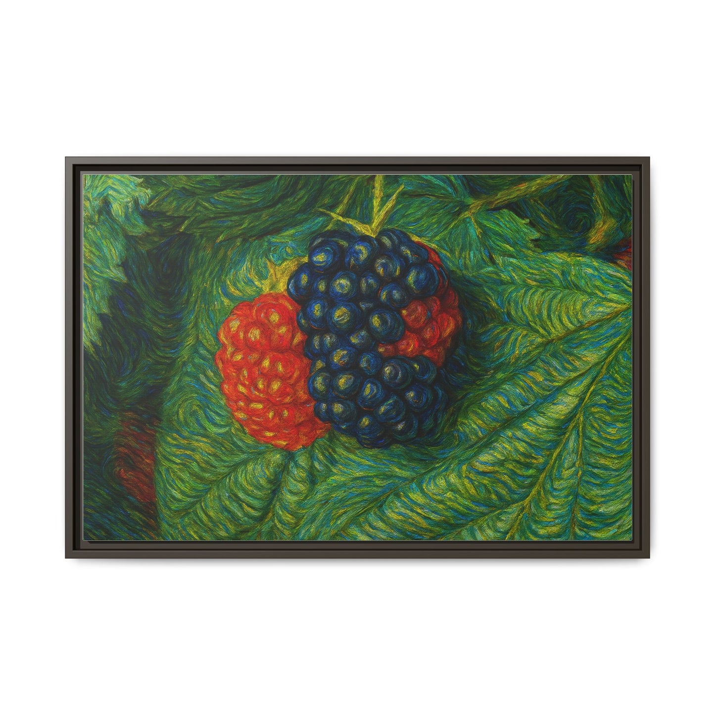 Van Gogh Style Blackberry Canvas Art, Framed Wall Decor, Botanical Print, Summer Home Decor, Gift for Garden Lovers - TRV