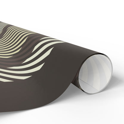 Plaid Stripe Wrapping Paper Roll — Neutral Black & Cream Gift Wrap