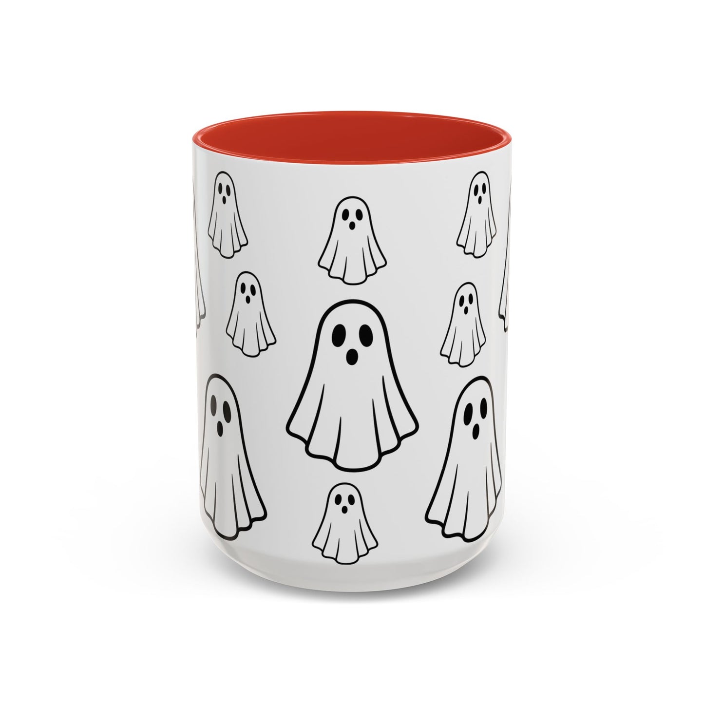 Cute Ghost Accent Coffee Mug, Halloween Mug, Spooky Drinkware, Gift for Ghost Lovers, Seasonal Decor, Unique Coffee Cup - TRV