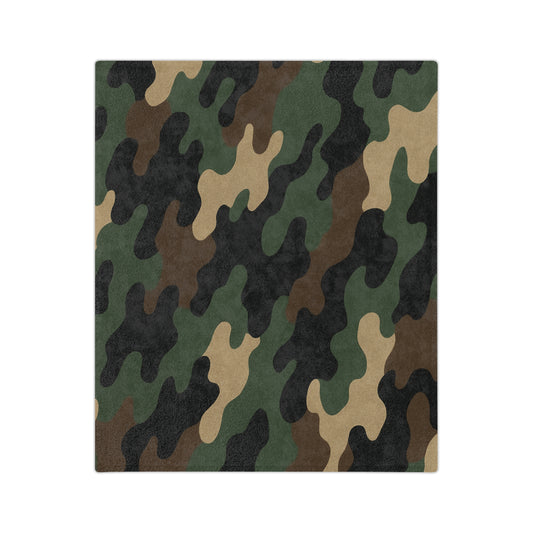 Cozy Camo Velveteen Microfiber Blanket - Soft, Warm, Perfect for Camping, Outdoors, Military Theme, Home Decor, Gift Idea - TRV