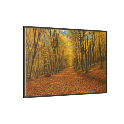 Autumn Forest Framed Canvas Art, Cozy Wall Decor, Nature Inspired Gift, Fall Home Accent, Perfect for Thanksgiving - TRV