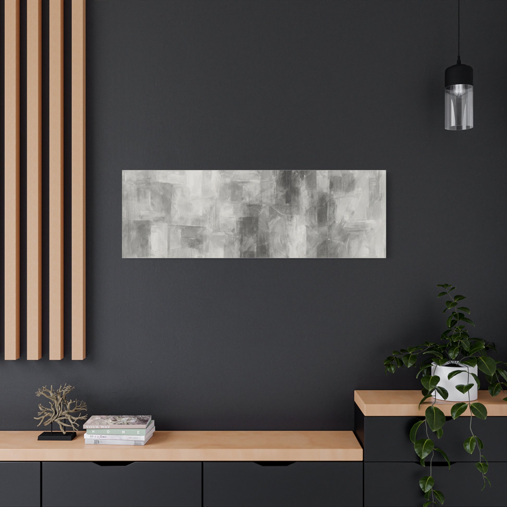 Abstract Grey Canvas Wall Art, Modern Home Decor, Minimalist Artwork, Living Room Accent, Contemporary Art Piece - TRV