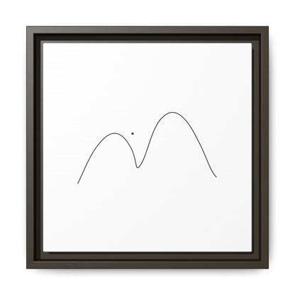 Minimal Line Mountains Matte Canvas Framed