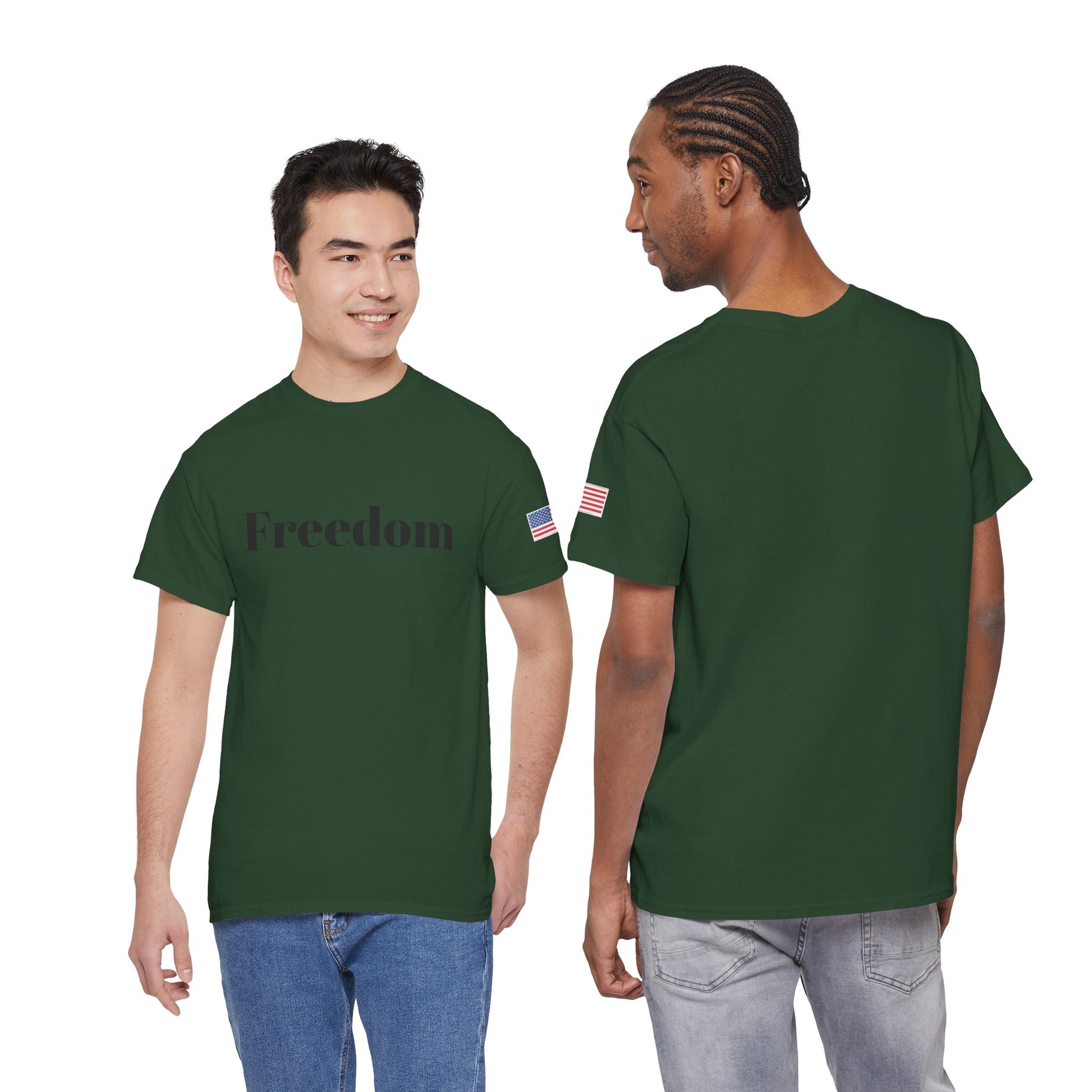 Freedom script tee | T-Shirt, American flag sleeve - TRV
