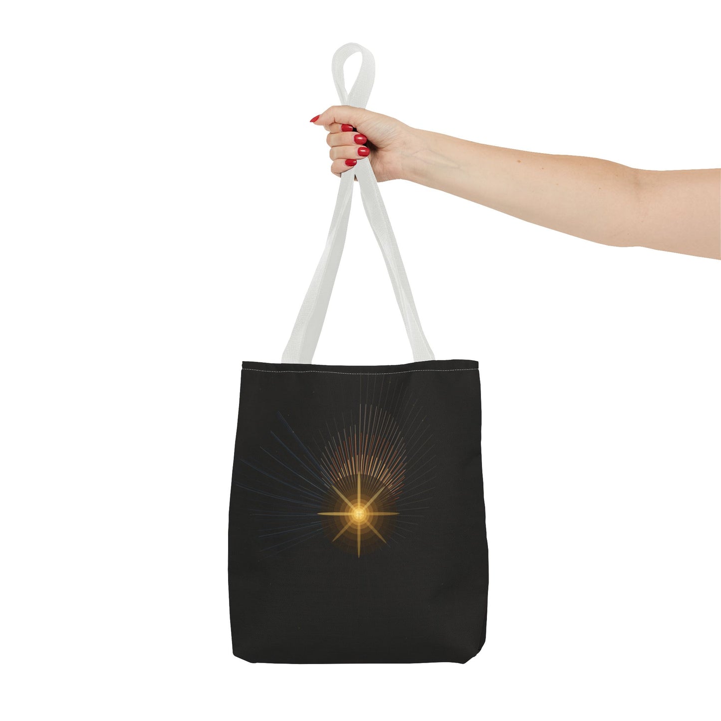 Radiant Starburst Tote Bag | Golden Light Celestial Design - TRV