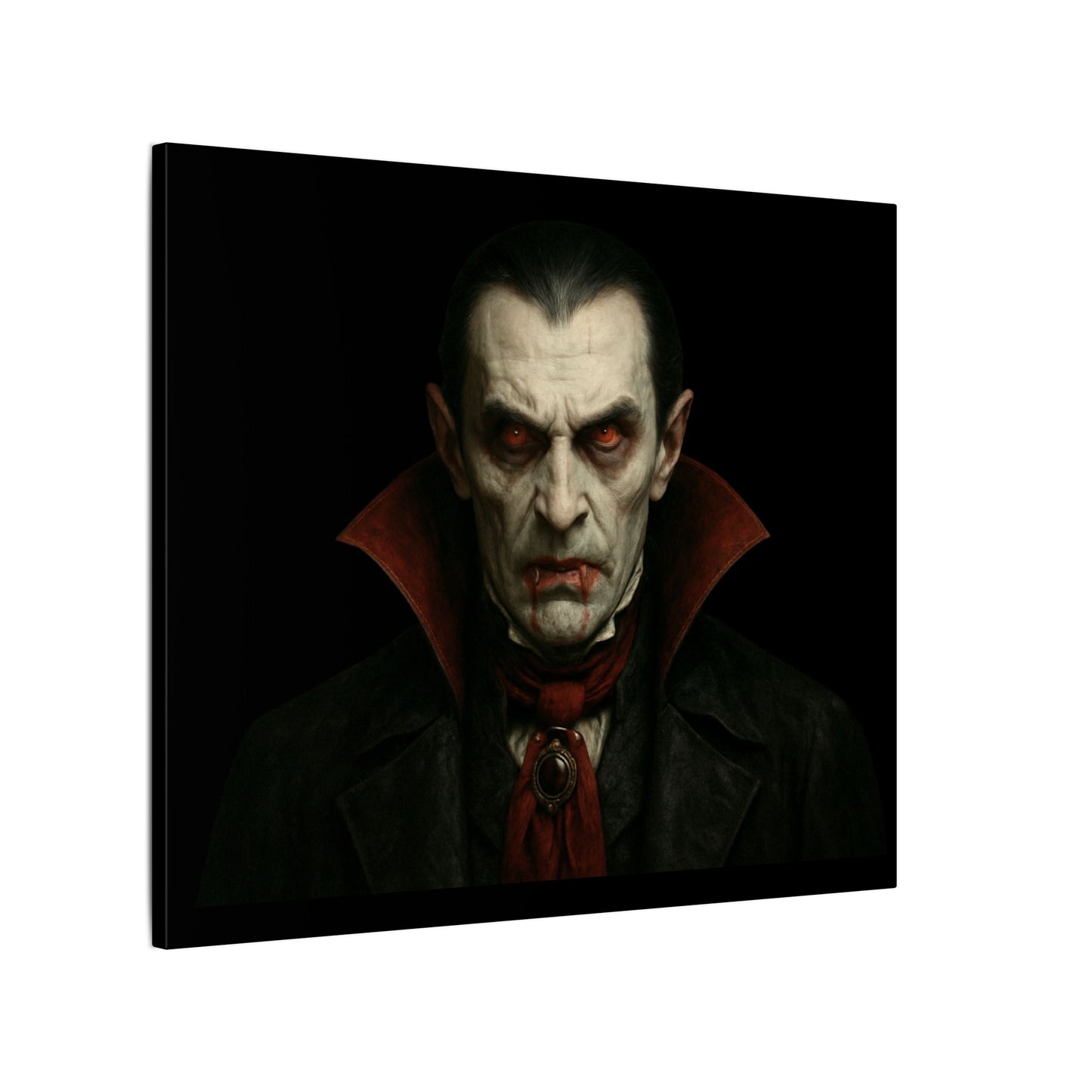 Vampire Portrait Canvas Wall Art – Gothic Dracula Print on Canvas