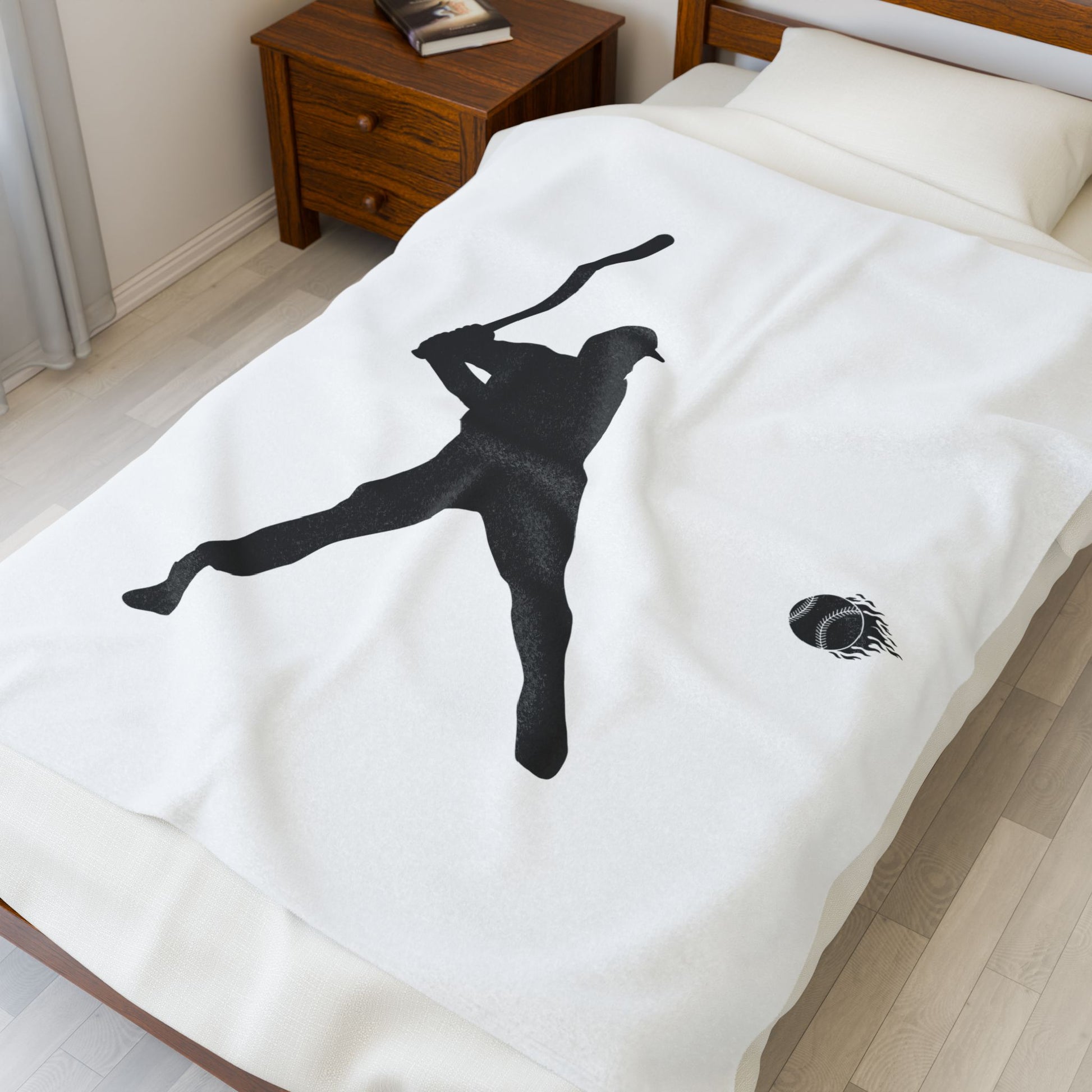Baseball Player Plush Blanket | Soft Sports Throw, Cozy Gift for Athletes, Home Decor, Game Day Blanket, Perfect for Birthdays - TRV