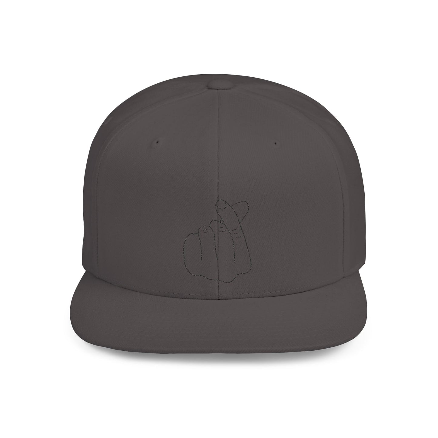 Minimalist Hand Gesture Flat Bill Snapback Hat - TRV