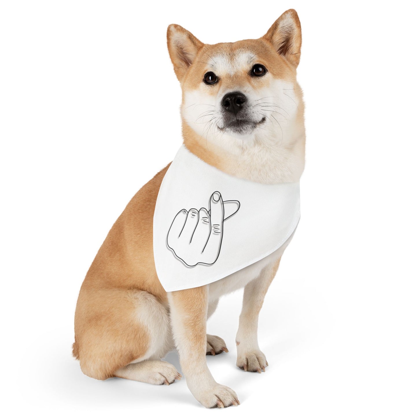 Charming Pet Bandana Collar with Love Gesture - Cute & Stylish Accessory for Dogs