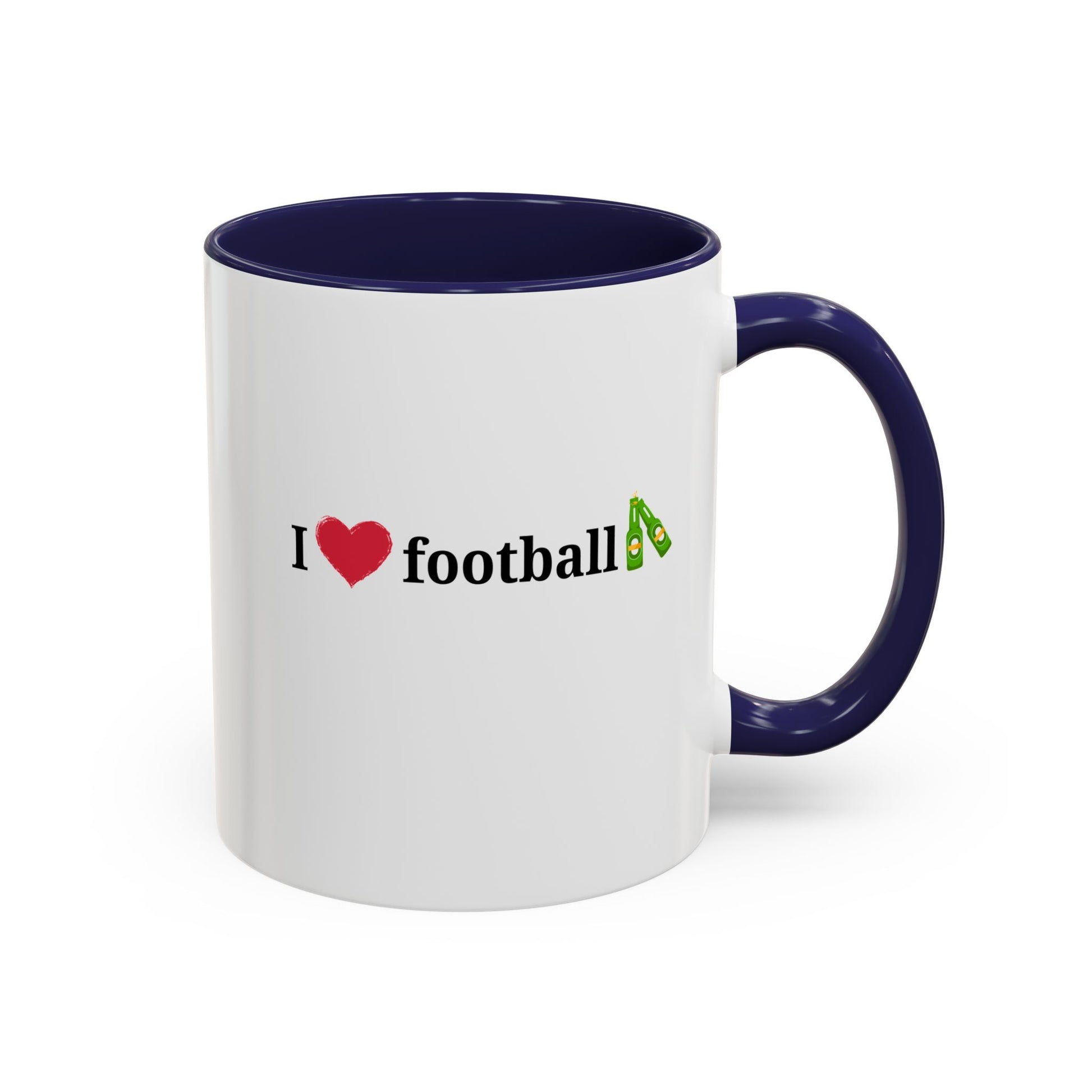 I Love Football Accent Coffee Mug, Perfect Gift for Sports Lovers, Football Enthusiasts, Unique Mug for Game Days, Home or Office Decor - TRV