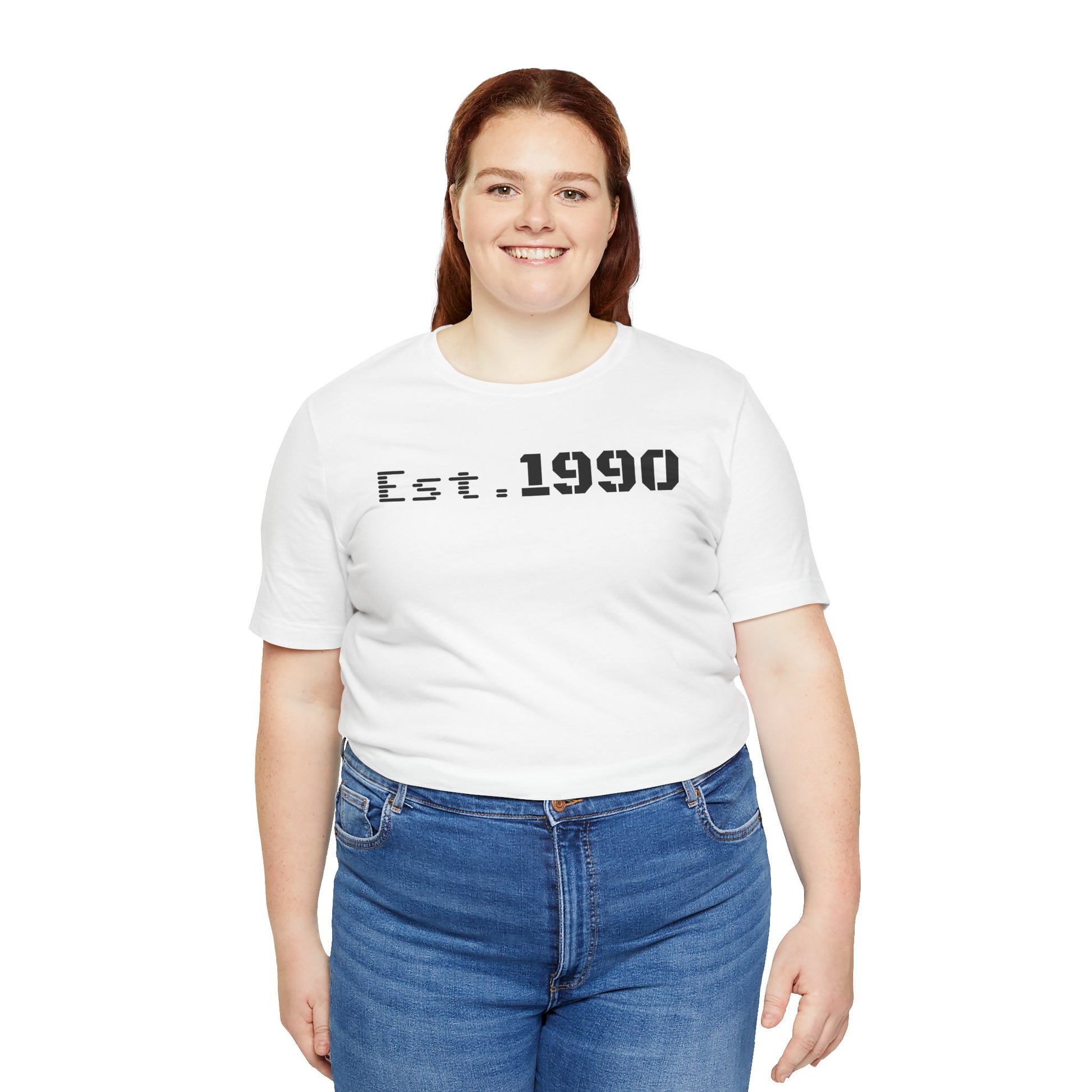 Unisex Est. 1990 Nostalgic Jersey Tee - Perfect Gift, Vintage Style, Retro Fashion, Birthday Celebration, Casual Wear - TRV