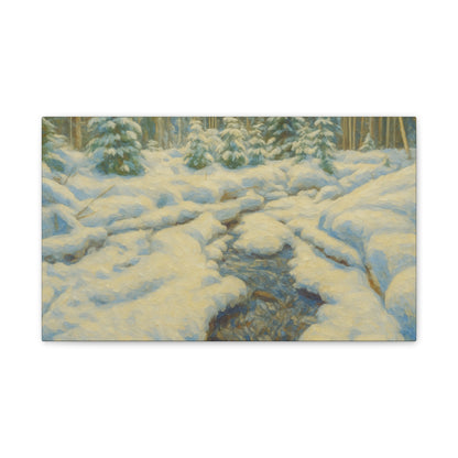 Winter Landscape Canvas Art, Nature Decor, Gallery Wall Art, Cozy Home Accent, Winter Wonderland Painting - TRV