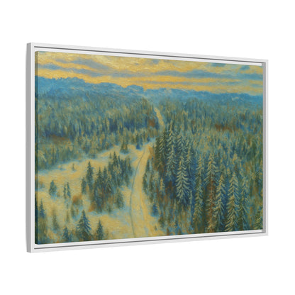 Framed Matte Canvas Art Print, Tranquil Forest Landscape, Home Decor for Nature Lovers, Wall Art for Living Room, Gift for Art Enthusiasts - TRV