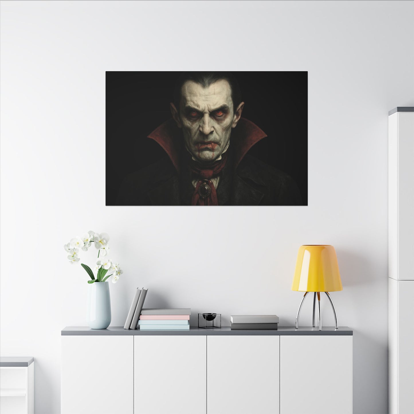 Vampire Portrait Canvas Wall Art – Gothic Dracula Print on Canvas