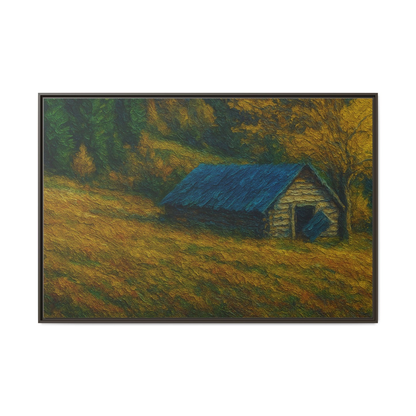 Framed Matte Canvas Print, Rustic Artwork, Farmhouse Decor, Nature Wall Art, Gift for Home, Autumn Decor, Landscape Painting