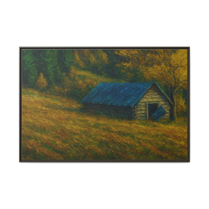 Framed Matte Canvas Print, Rustic Artwork, Farmhouse Decor, Nature Wall Art, Gift for Home, Autumn Decor, Landscape Painting