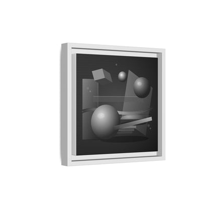 Monochrome Geometric Spheres Canvas Framed Wall Art | Matte Print